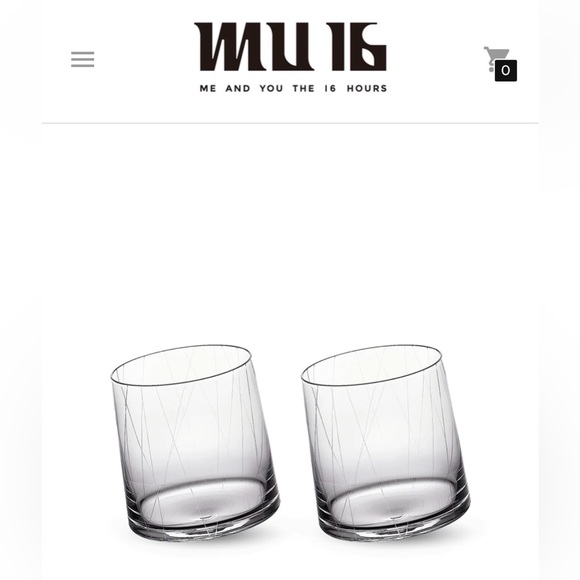 MU 16 - Rolling Whisky Tumblers - Ice Pattern - Hand Blown Crystal- - 2 Per Box - Picture 1 of 6